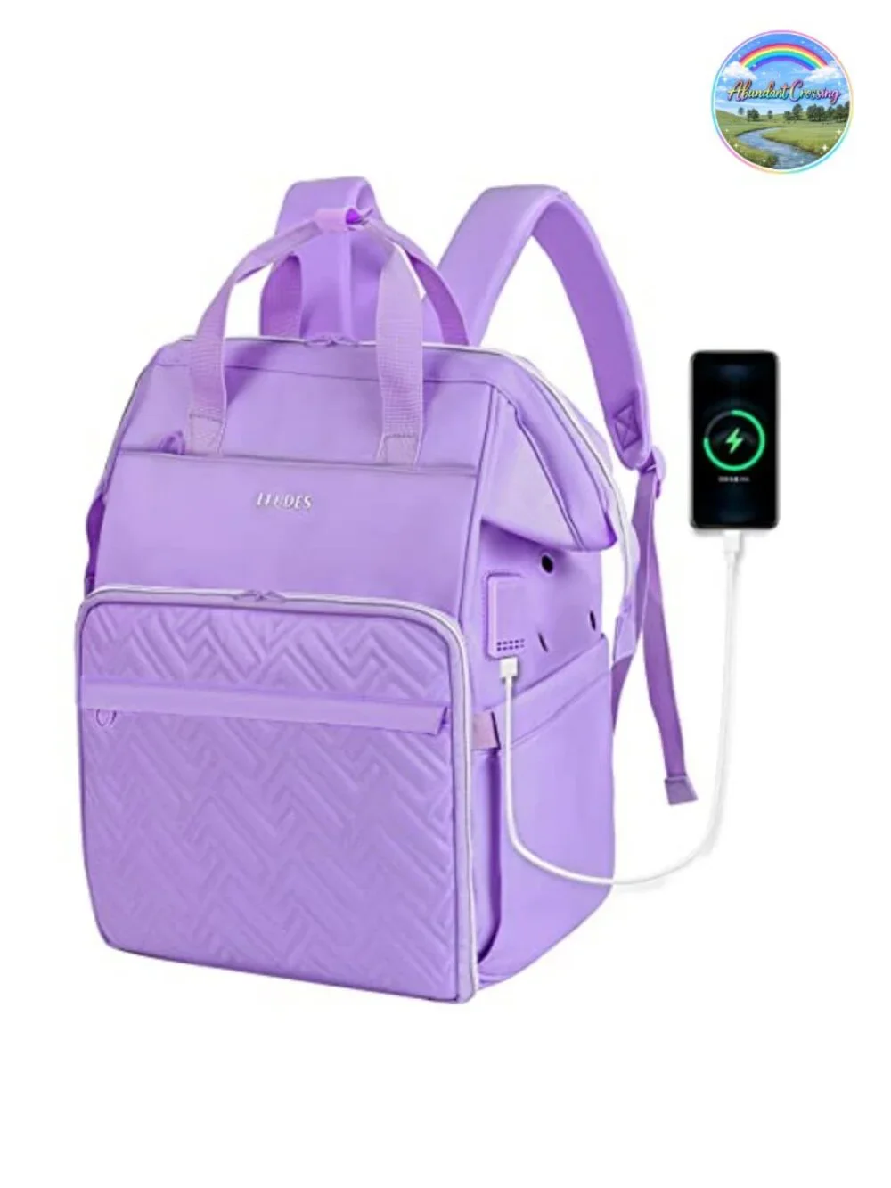 Large Knitting Bag Backpack Yarn Storage Organizer with USB Port for Travel